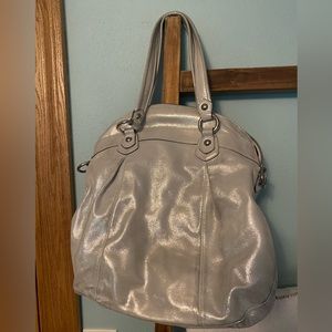 Coach Shimmer Poppy bag. Excellent condition.  white shimmery iridescent color.